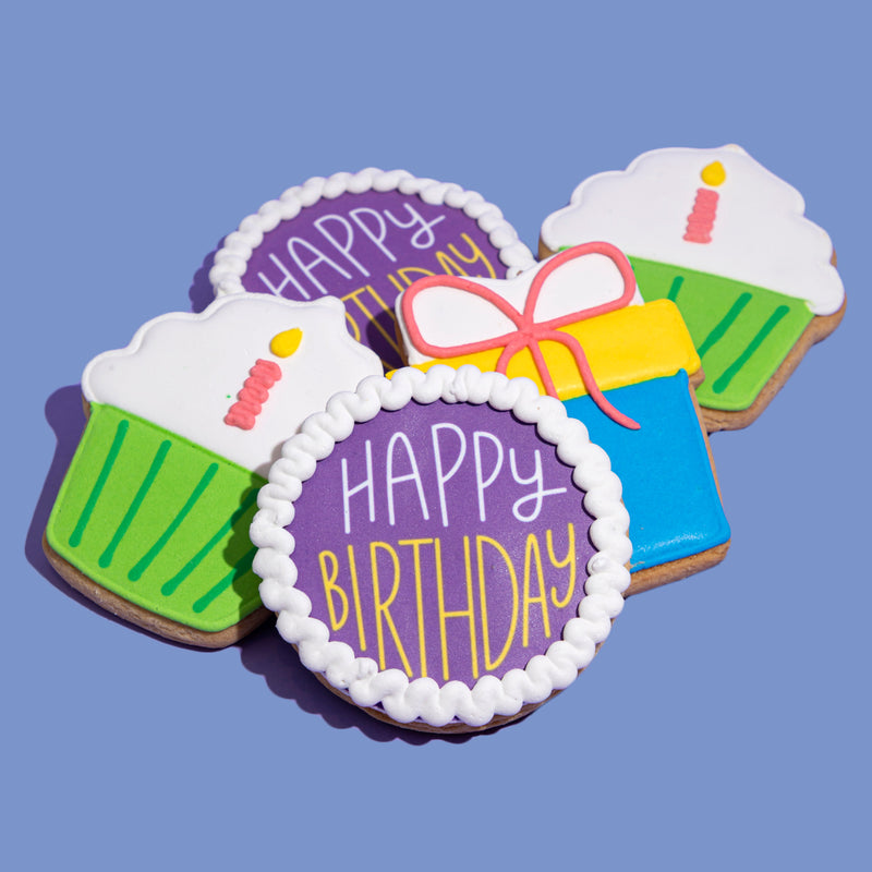 Happy Birthday Hand-Decorated Cookies